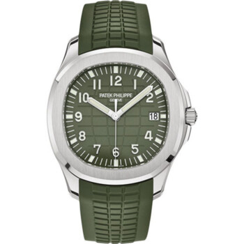 Patek Philippe Aquanaut 5168G-010 White Gold Case Green Embossed Dial Watch 2024