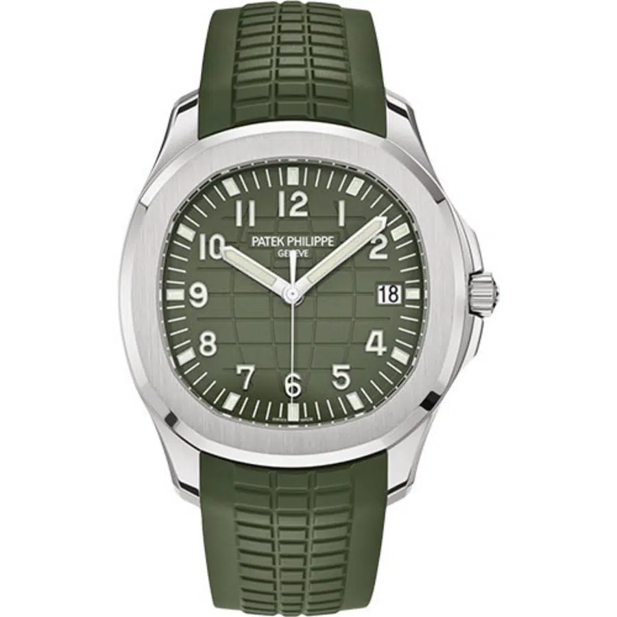Patek Philippe Aquanaut 5168G-010 White Gold Case Green Embossed Dial Watch 2024
