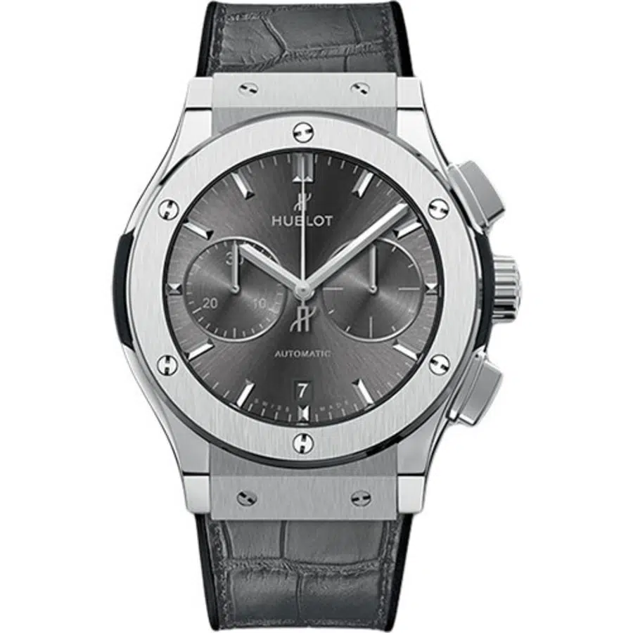 Hublot Classic Fusion Chronograph Titanium 521.NX.7071.LR Grey Strap Grey Dial Watch 2024