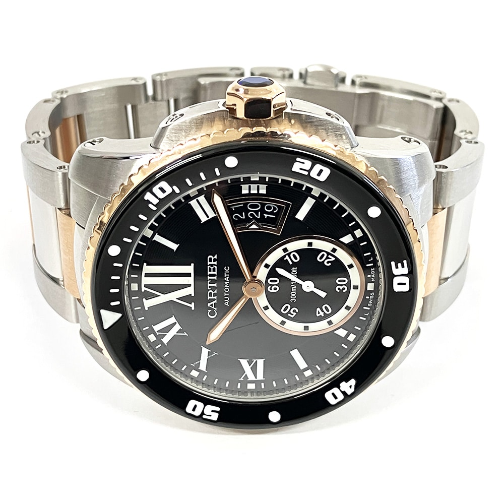 Cartier Calibre De Cartier Diver W700054 42mm 18kt Rose Gold/Stainless Steel with Black Dial Watch 2018