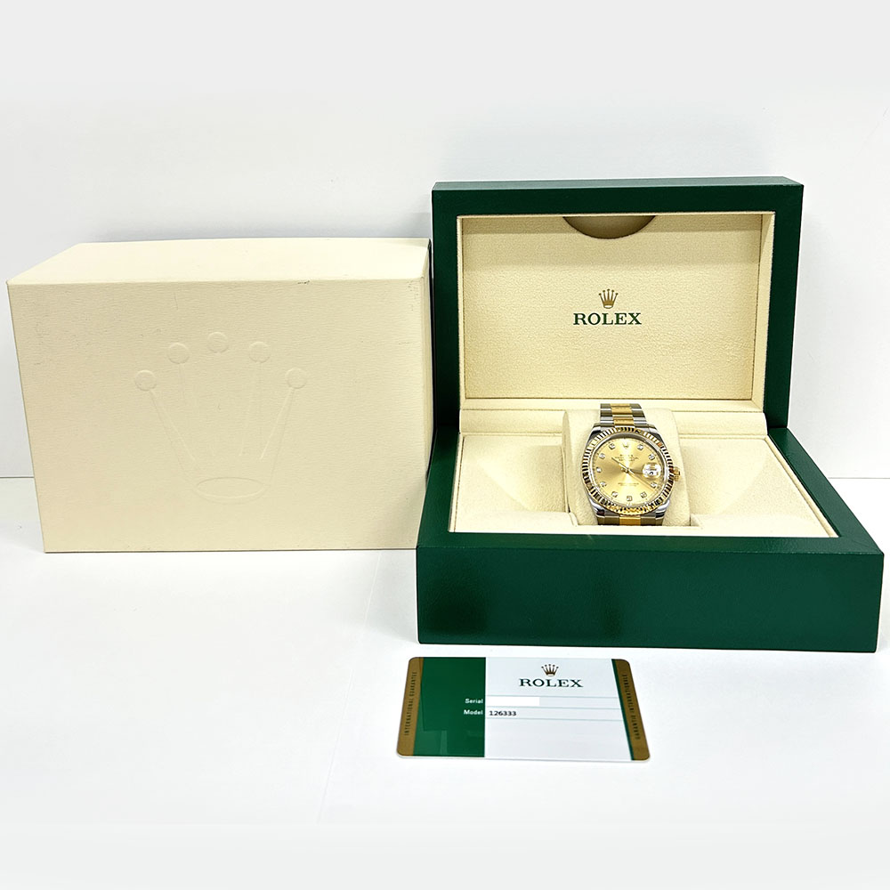 MINT Rolex Datejust 41mm Two Tone Champagne Dial Oyster Band 126333G 2019