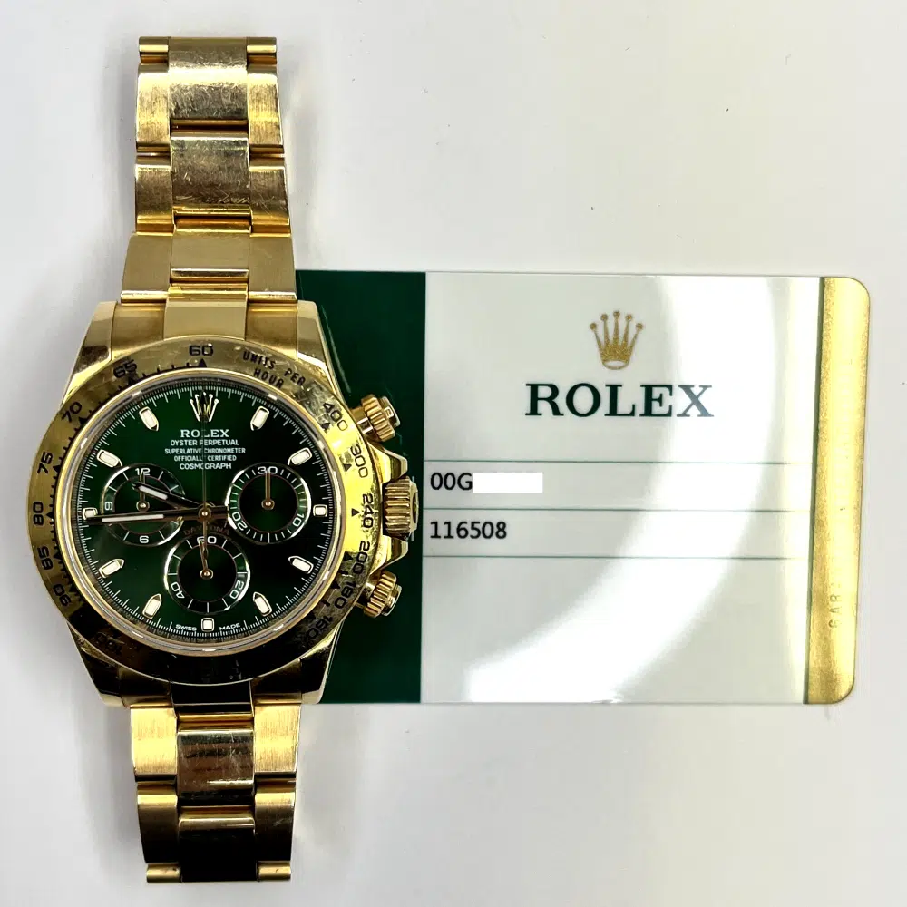 Rolex Daytona 40mm 116508 Yellow Gold Green Dial