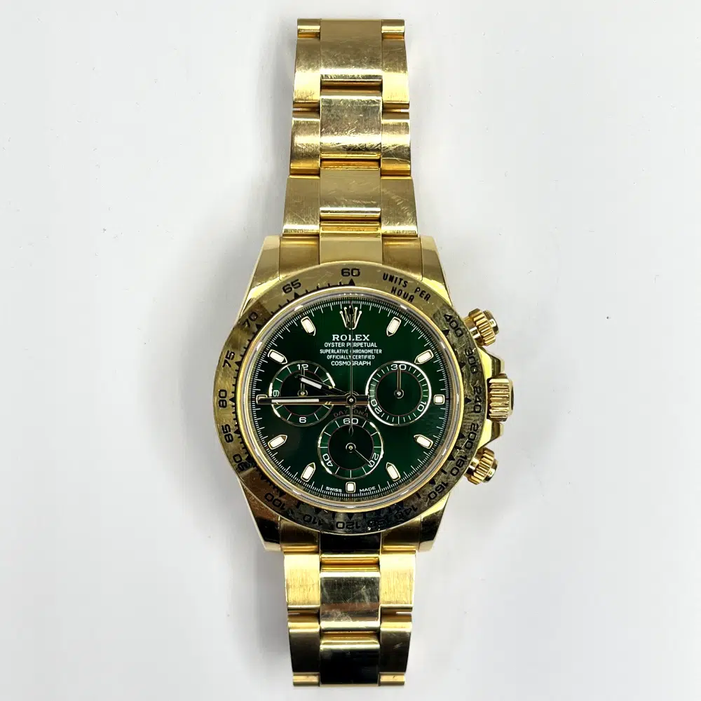 Rolex Cosmograph Daytona 40mm 116508 Yellow Gold Watch Green Dial – image 3