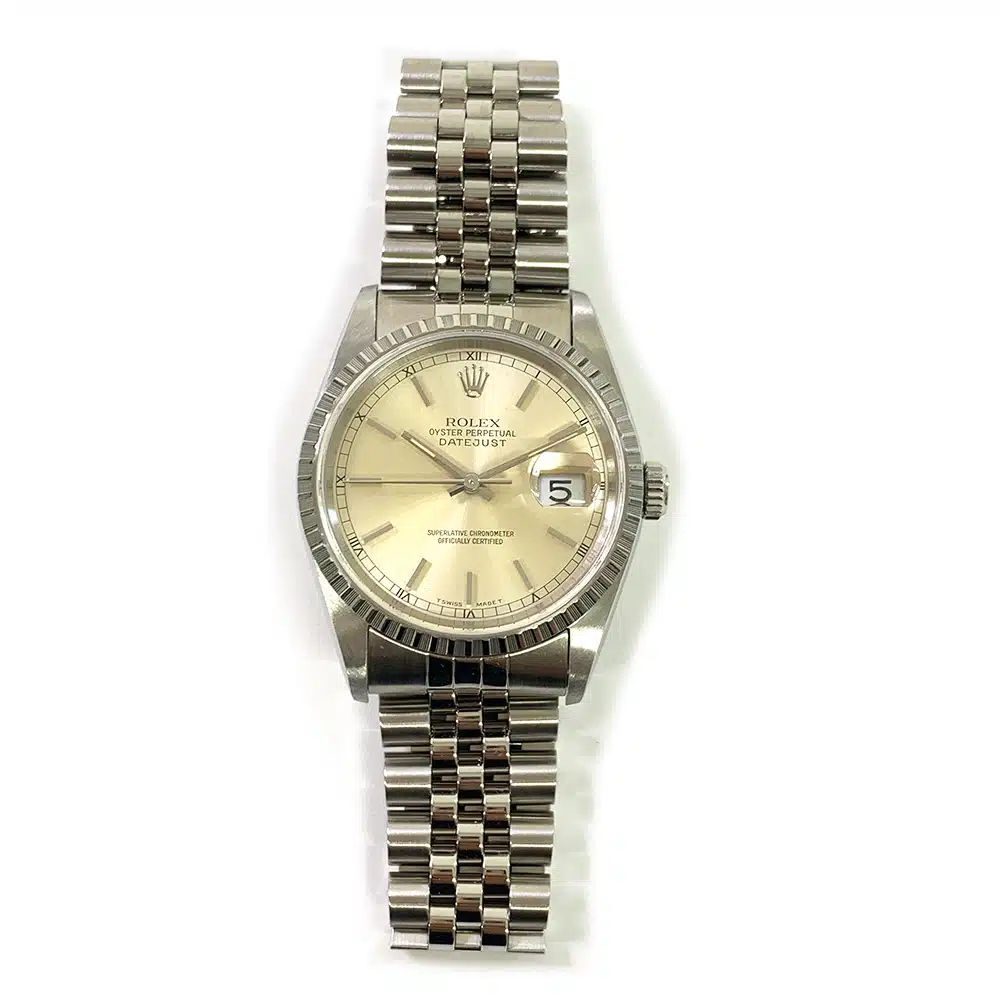 Rolex Datejust 36mm 16220 Jubilee Stainless Steel Watch Silver Index Dial 1996 – image 3
