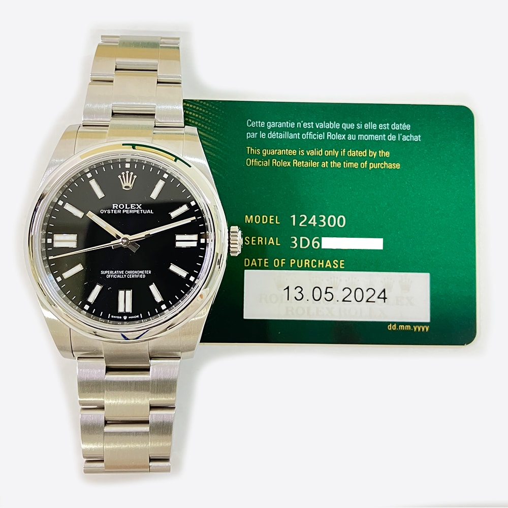Rolex Oyster Perpetual 124300-0002 41mm Stainless Steel with Black Dial Watch 2024
