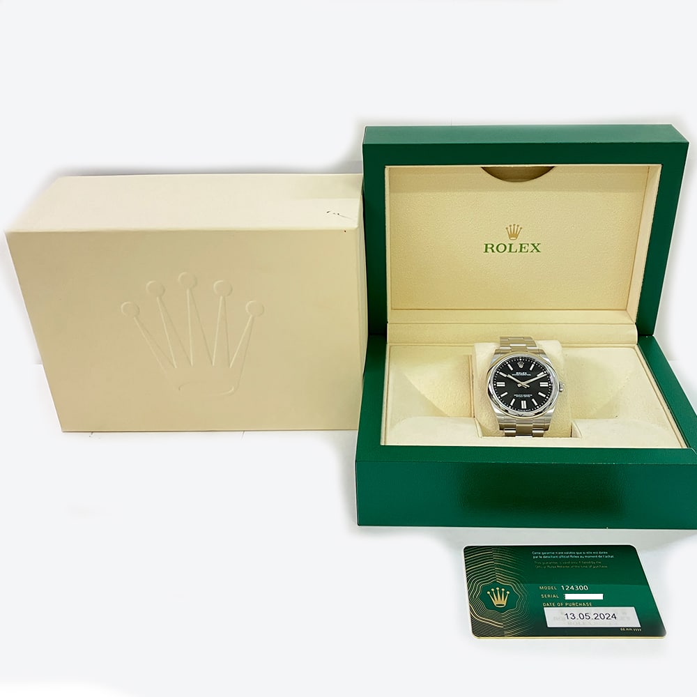 Rolex Oyster Perpetual 124300-0002 41mm Stainless Steel with Black Dial Watch 2024