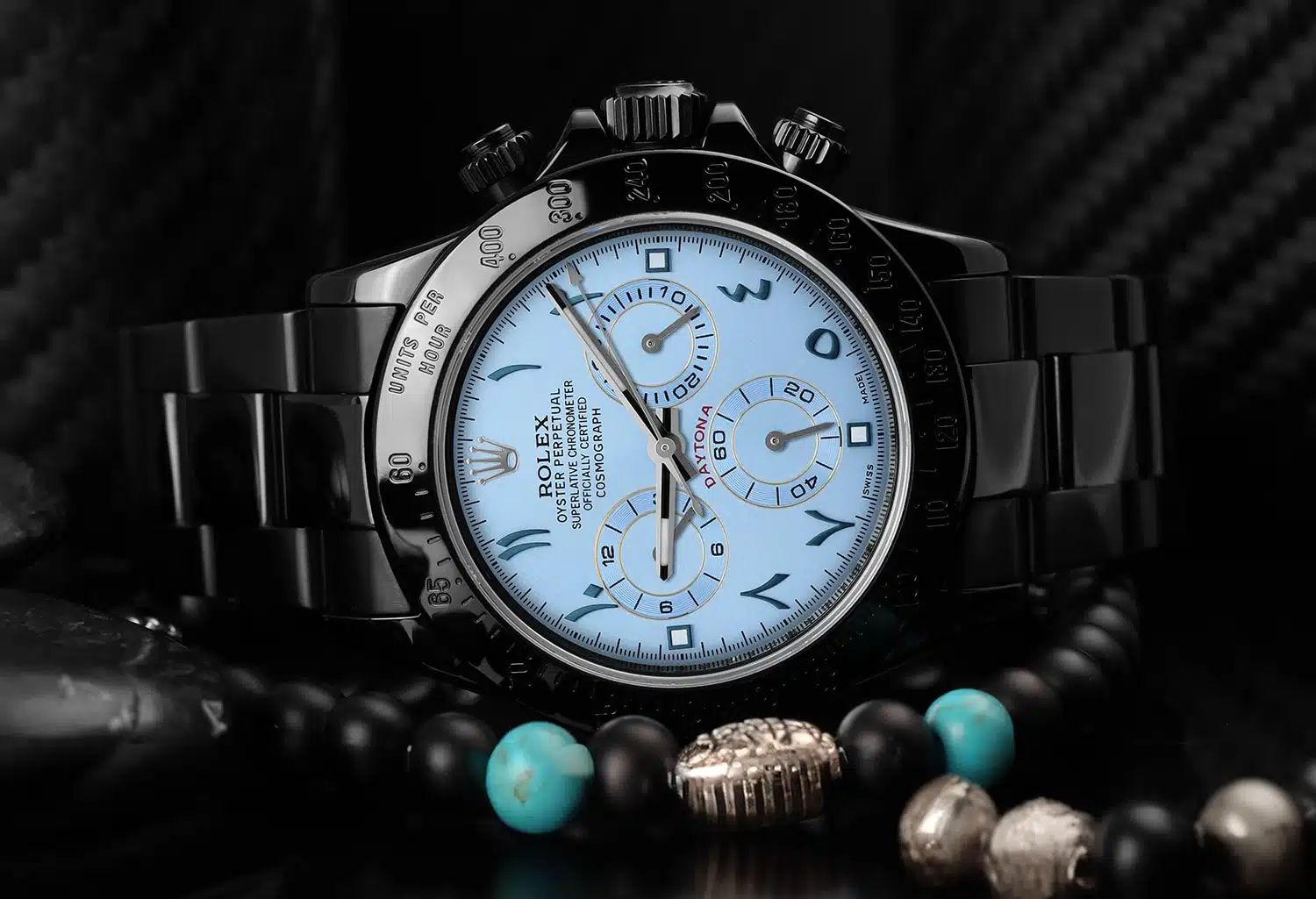 Rolex Oyster Perpetual Cosmograph Daytona Ice Blue Dial Black PVD/DLC Coated Watch 116523 – image 5