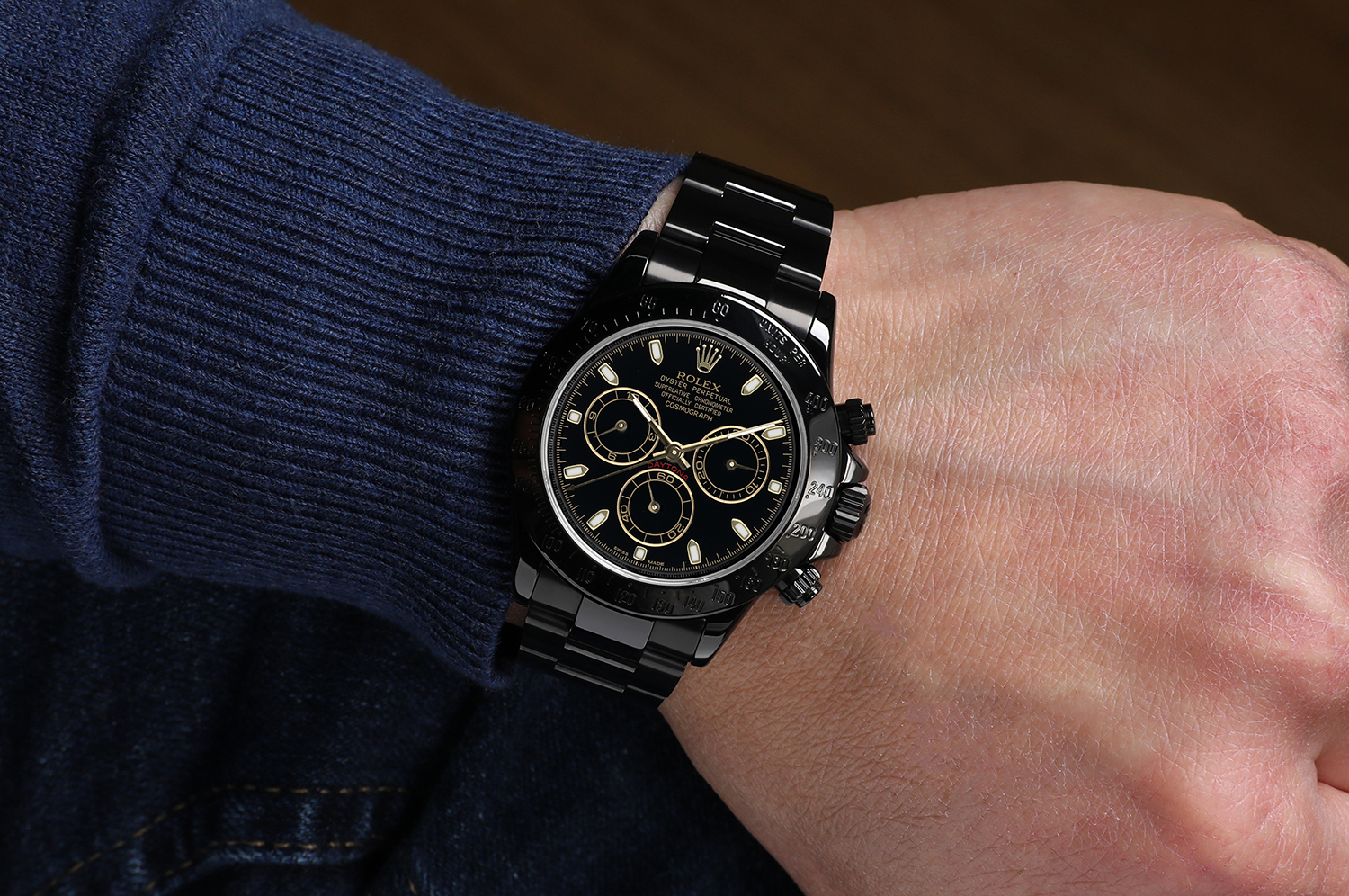 Rolex 116523 Daytona Black PVD/DLC Coated Watch with Black Dial