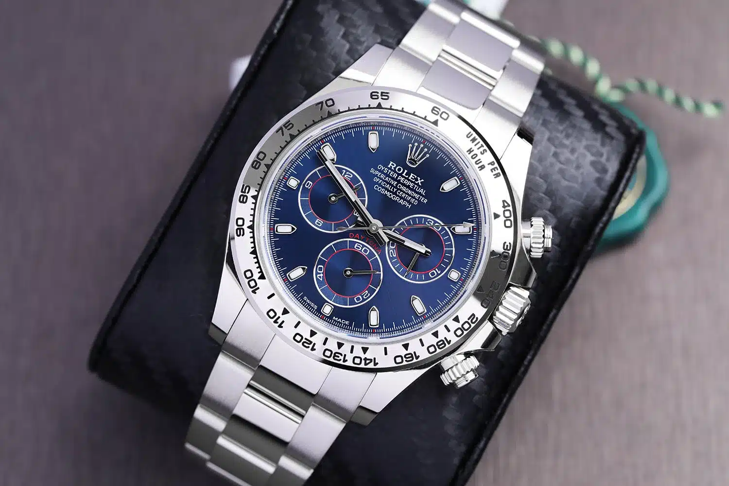 Rolex Cosmograph Daytona 40mm Oyster 116509 White Gold Watch Blue Dial – image 3