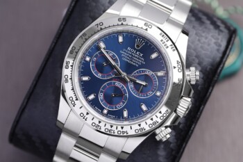 Rolex Cosmograph Daytona 40mm Oyster 116509 White Gold Watch Blue Dial