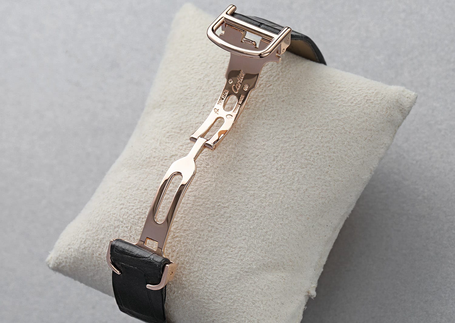 Cartier Santos Dumont Ladies Rose Gold Quartz Watch Leather Band W2009251 2788