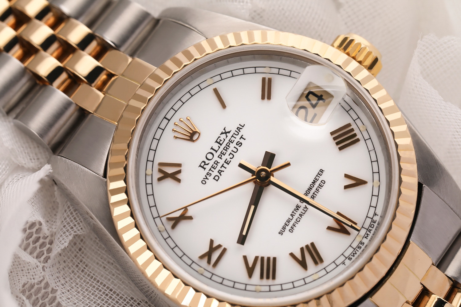 Rolex Datejust 31 White Roman Two Tone Jubilee 68273