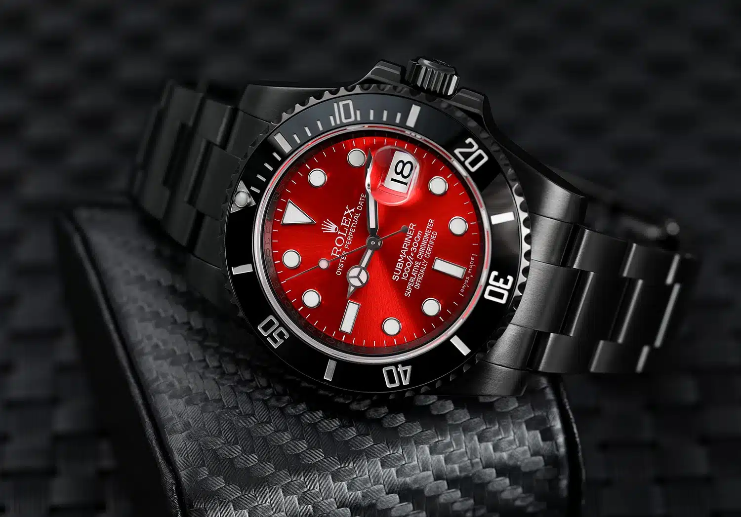 Rolex Submariner Date Red Dial Black PVD/DLC Stainless Steel Watch 116610LN – image 5