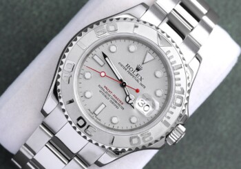 Rolex Yacht-Master 40mm 16622 Stainless Steel Watch Platinum Dial Platinum Bezel (Rolex Box Included) – alternate view
