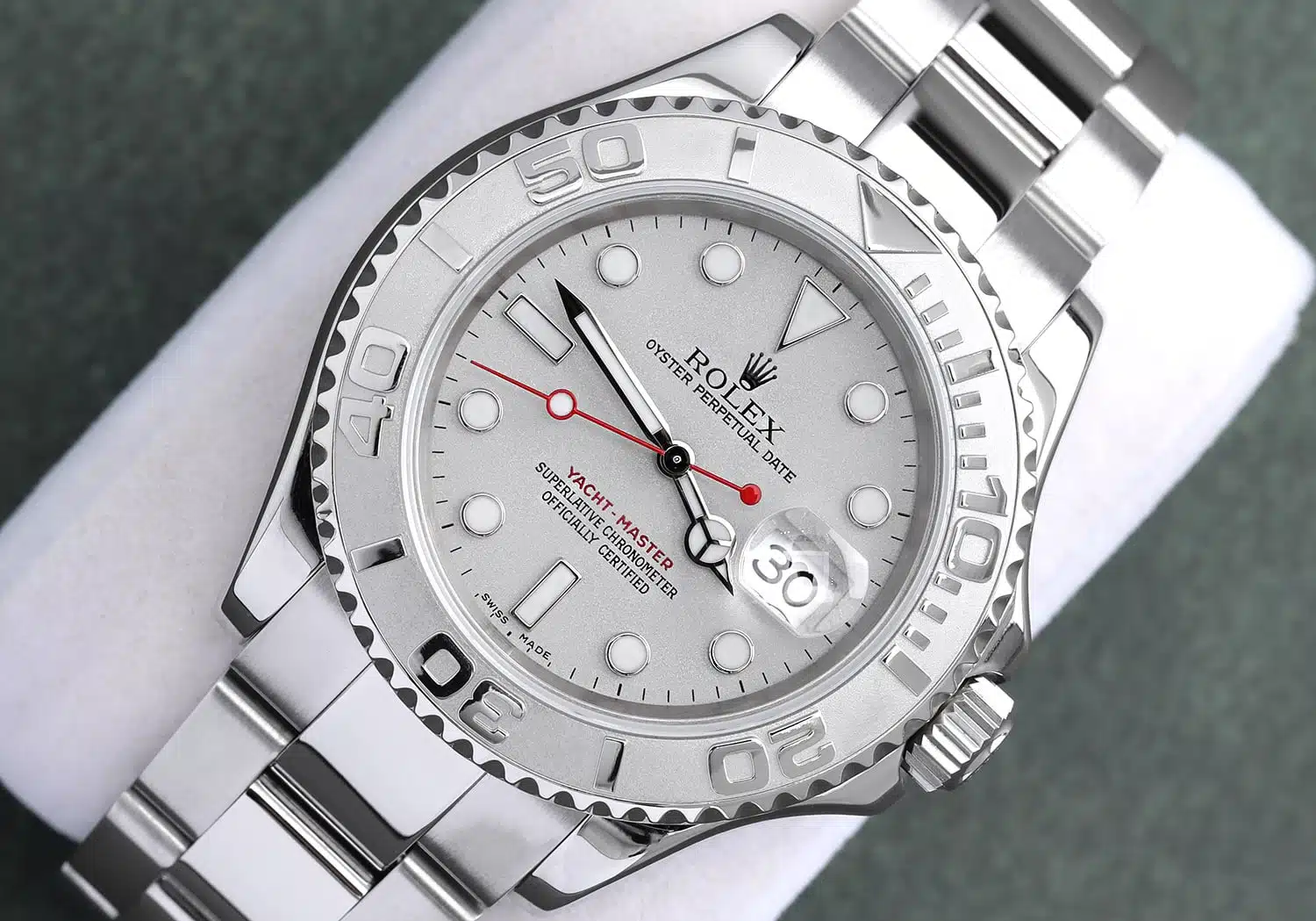 Rolex Yacht-Master 40mm 16622 Stainless Steel Watch Platinum Dial Platinum Bezel (Rolex Box Included) – image 2