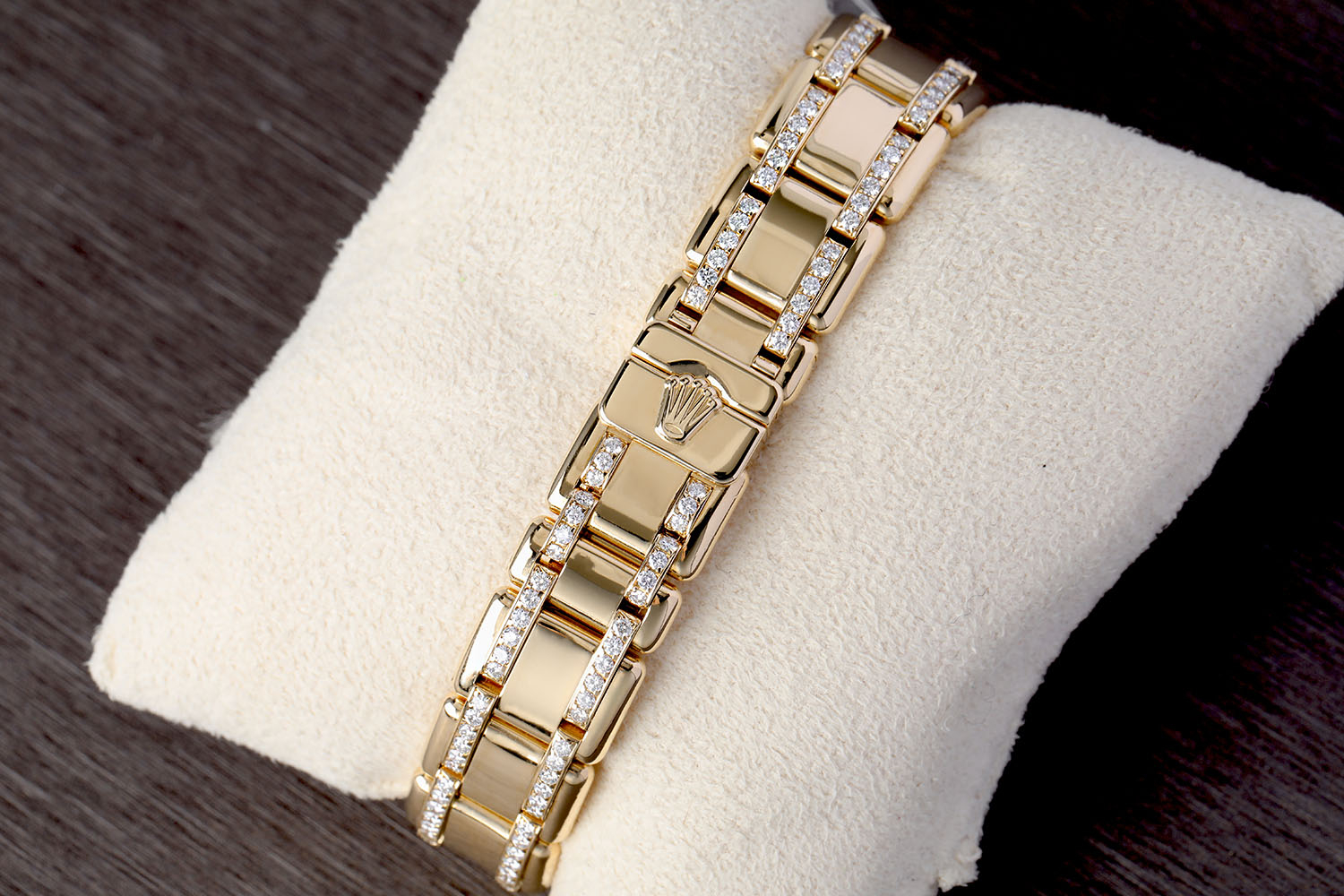 Rolex Lady-Datejust Pearlmaster 80298 Yellow Gold Diamond Watch with Champagne Diamond Dial