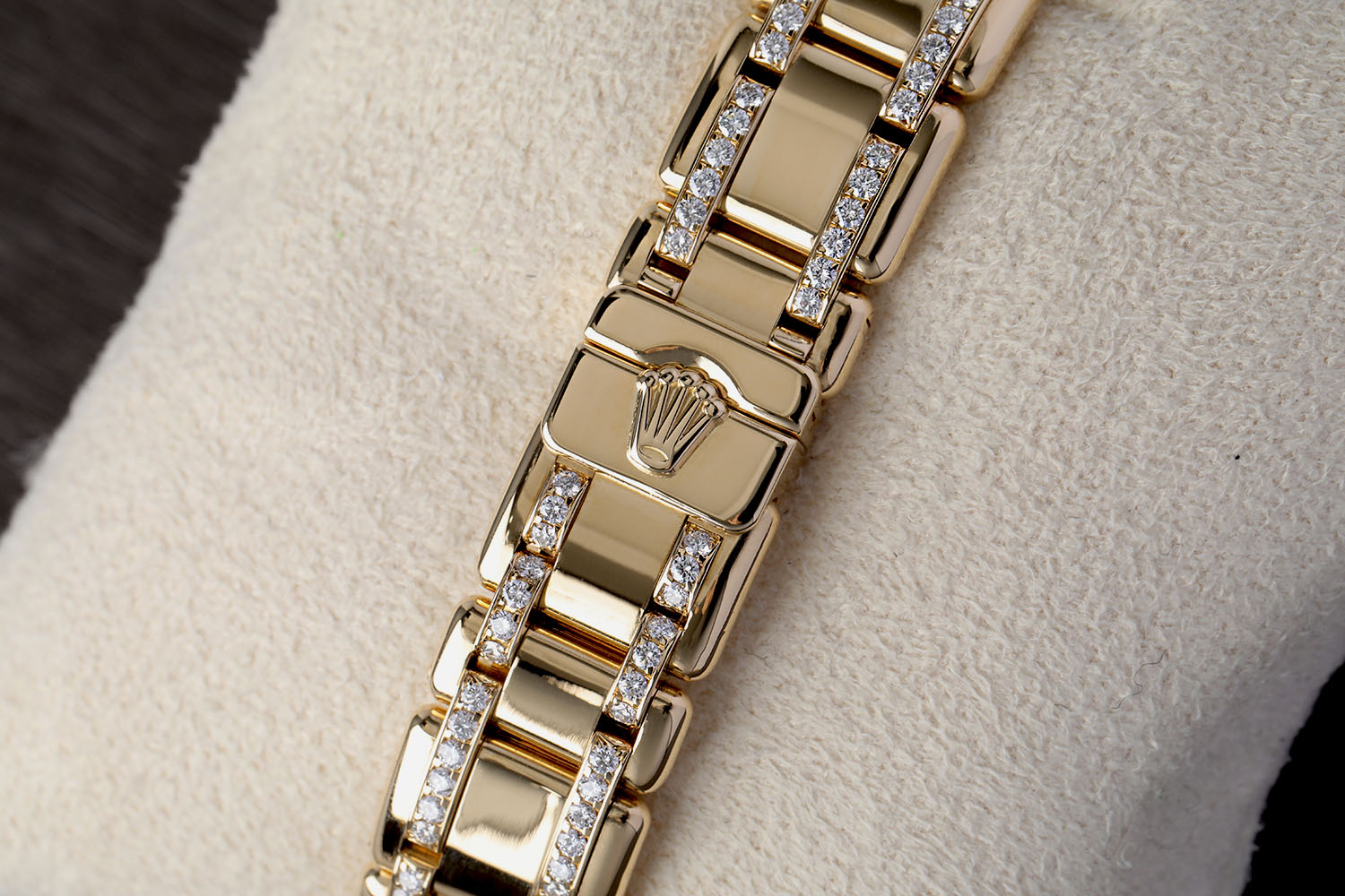 Rolex Lady-Datejust Pearlmaster 80298 Yellow Gold Diamond Watch with Champagne Diamond Dial