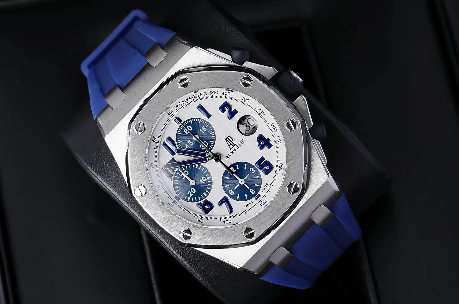 Audemars Piguet Royal Oak Offshore 26020ST.OO.D020IN.01 Chronograph Stainless Steel Watch Blue Rubber Strap – image 2