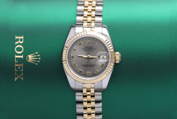 Rolex Lady-Datejust 179173 26mm Steel & Yellow Gold Watch Grey Roman Dial Jubilee – alternate view