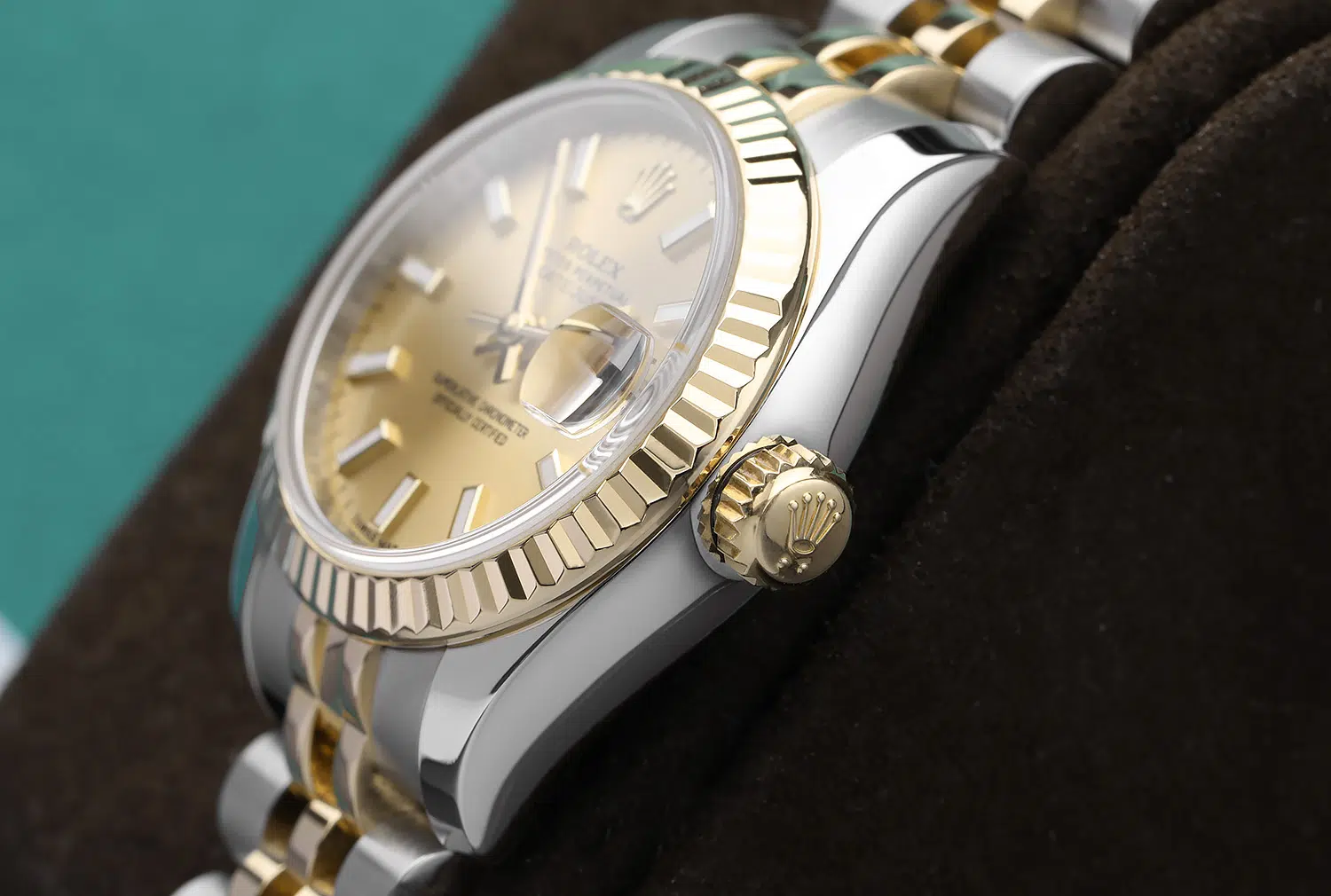 Rolex Lady-Datejust 179173 26mm Steel & Yellow Gold Watch Champagne Index Dial Jubilee – image 5