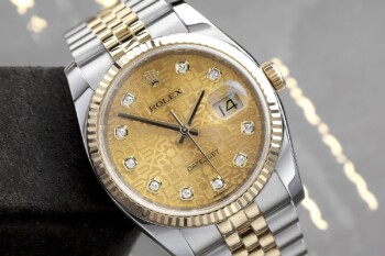 Rolex Datejust 36mm 116233-0155 Jubilee Stainless Steel & Yellow Gold Watch Champagne Jubilee Diamond Dial – alternate view