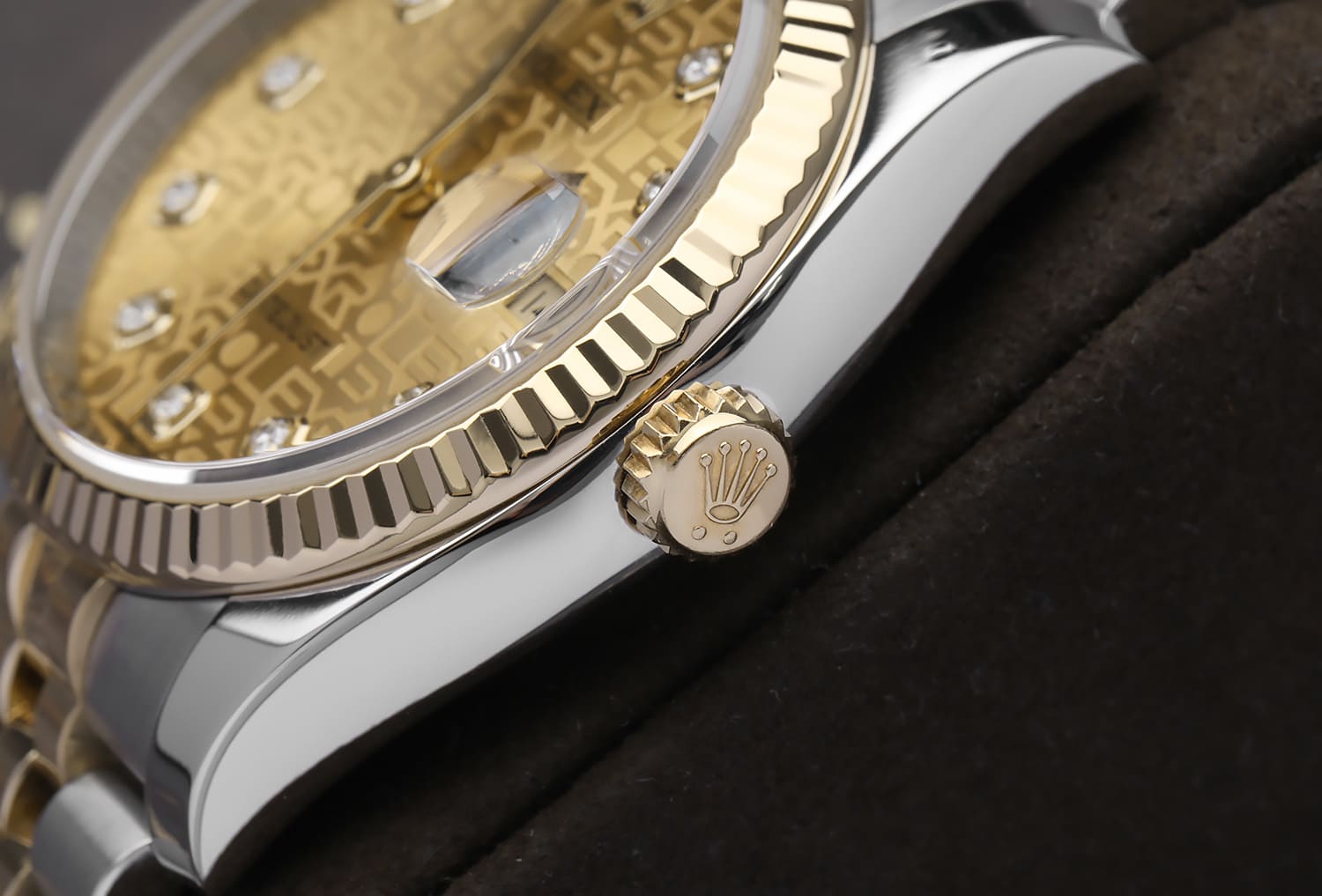 Rolex Datejust 36mm 116233-0155 Jubilee Stainless Steel & Yellow Gold Watch Champagne Jubilee Diamond Dial