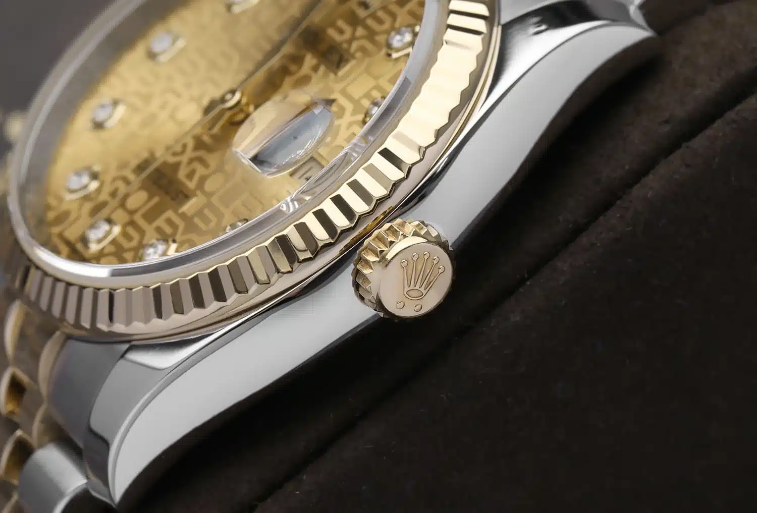 Rolex Datejust 36mm 116233-0155 Jubilee Stainless Steel & Yellow Gold Watch Champagne Jubilee Diamond Dial – image 4