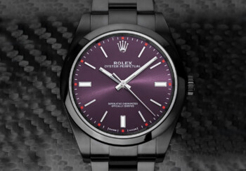 Rolex Oyster Perpetual Grape Dial Black PVD/DLC Coated Stainless Steel Watch 114300 – alternate view