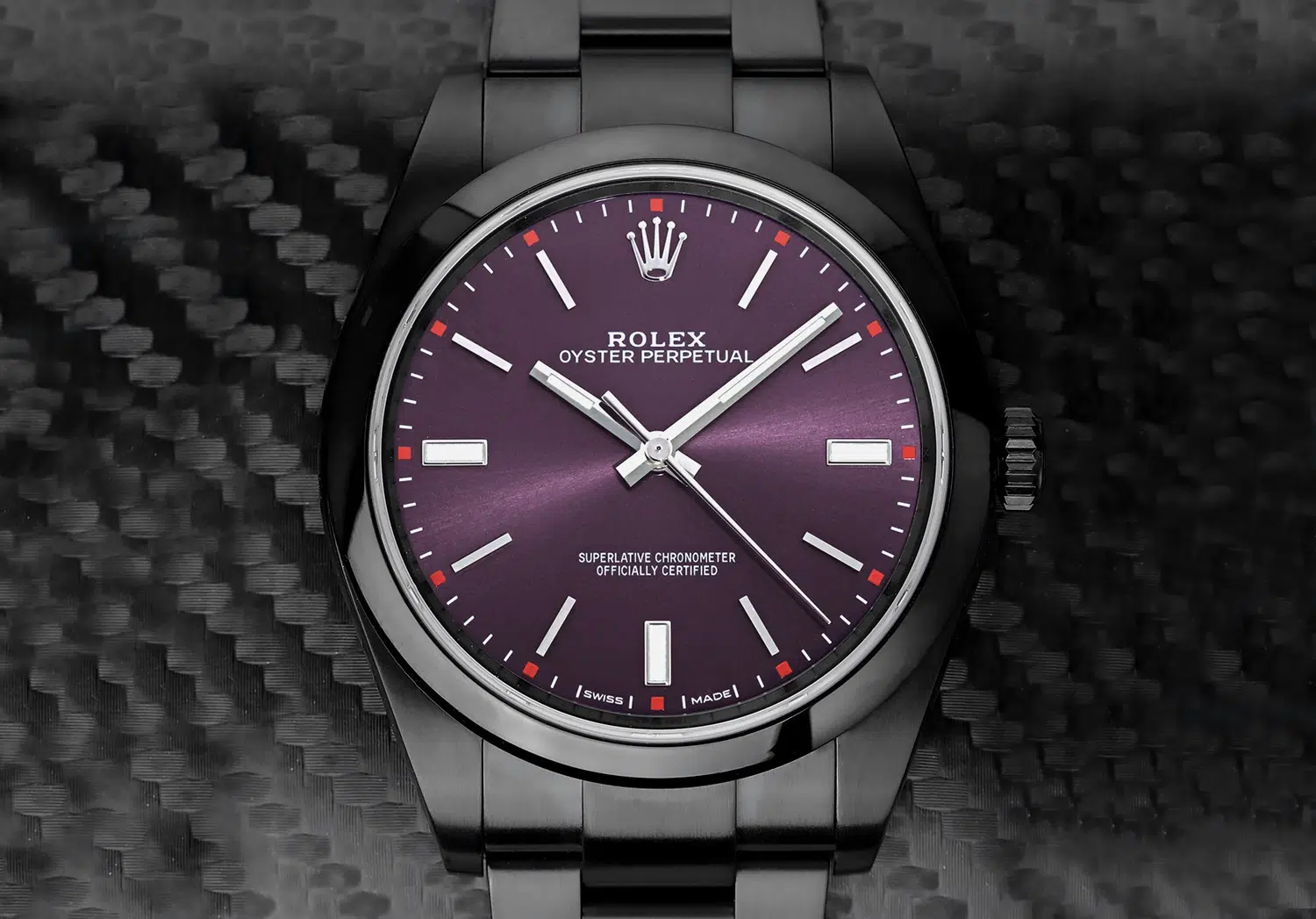 Rolex 114300 39 MM Purple Dial