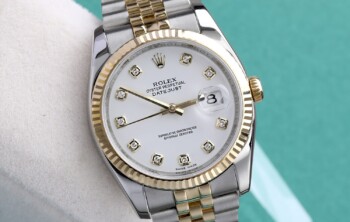 Rolex Datejust 36mm Jubilee 116233 Stainless Steel & Yellow Gold Watch White Diamond Dial