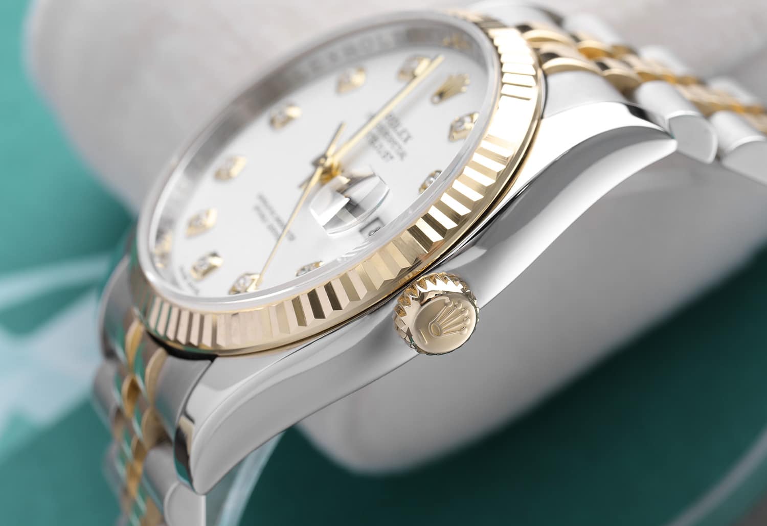 Rolex Datejust 36mm Jubilee 116233-0154 Stainless Steel & Yellow Gold Watch White Diamond Dial