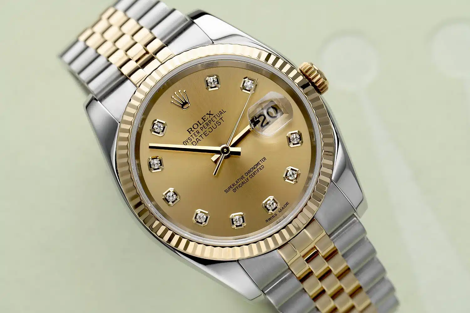 Rolex Datejust 36mm Jubilee 116233-0150 Stainless Steel & Yellow Gold Watch Champagne Diamond Dial – image 4