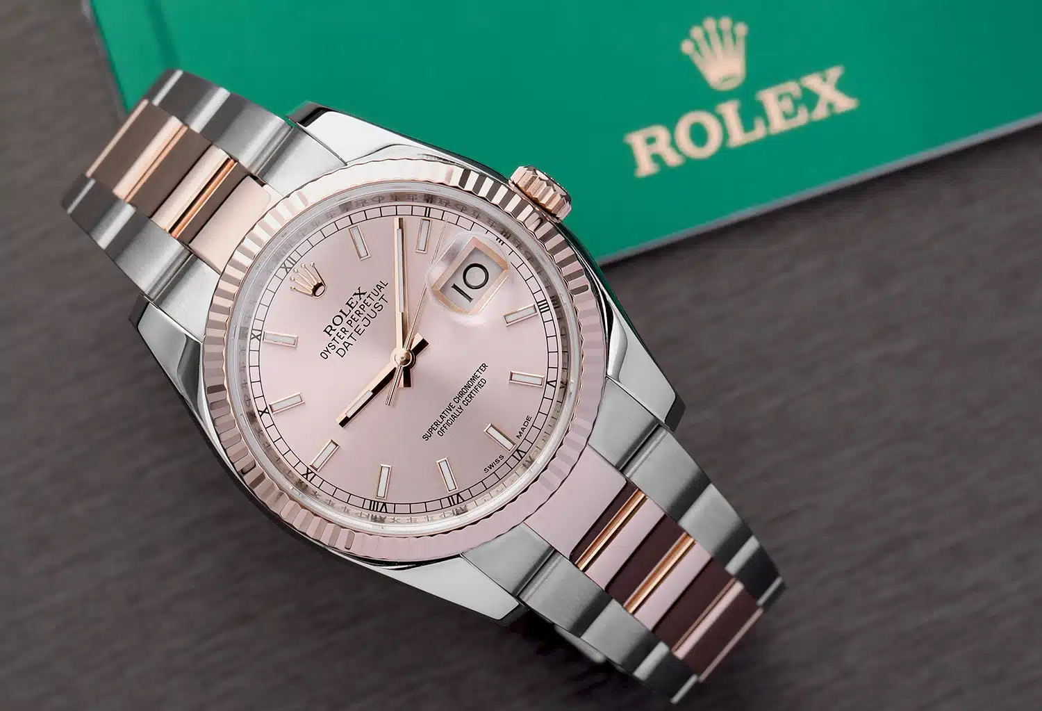 Rolex Datejust 116231-0096 Steel and Rose Gold 36mm Watch Pink Index Dial Oyster Band – image 5
