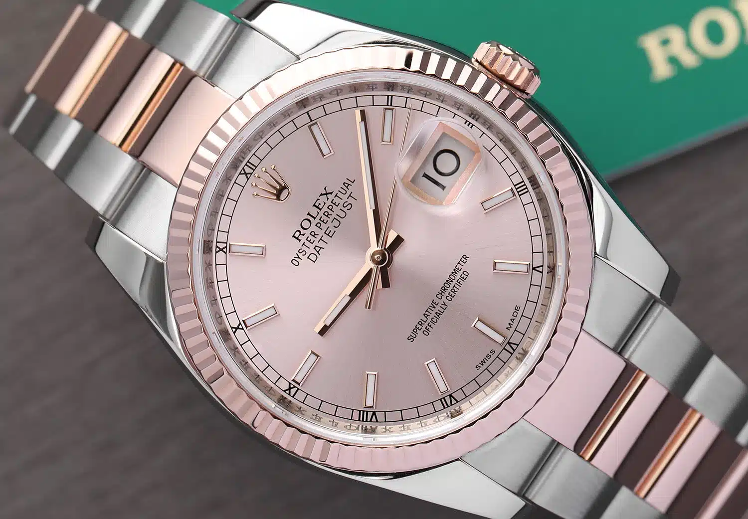 Rolex Datejust 116231-0096 Steel and Rose Gold 36mm Watch Pink Index Dial Oyster Band – image 3