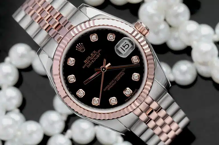 Rolex Datejust 31mm Stainless Steel & Rose Gold Watch Factory Black Diamond Dial 178271 – image 4