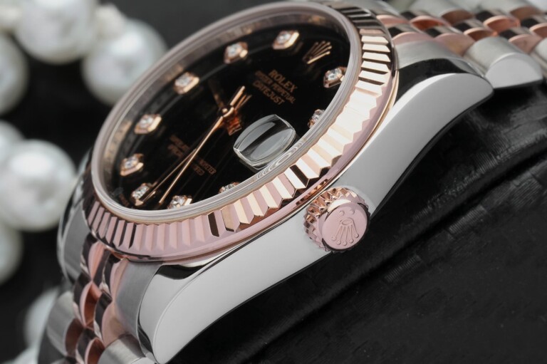 Rolex Datejust 31mm Stainless Steel & Rose Gold Watch Factory Black Diamond Dial 178271 – image 6