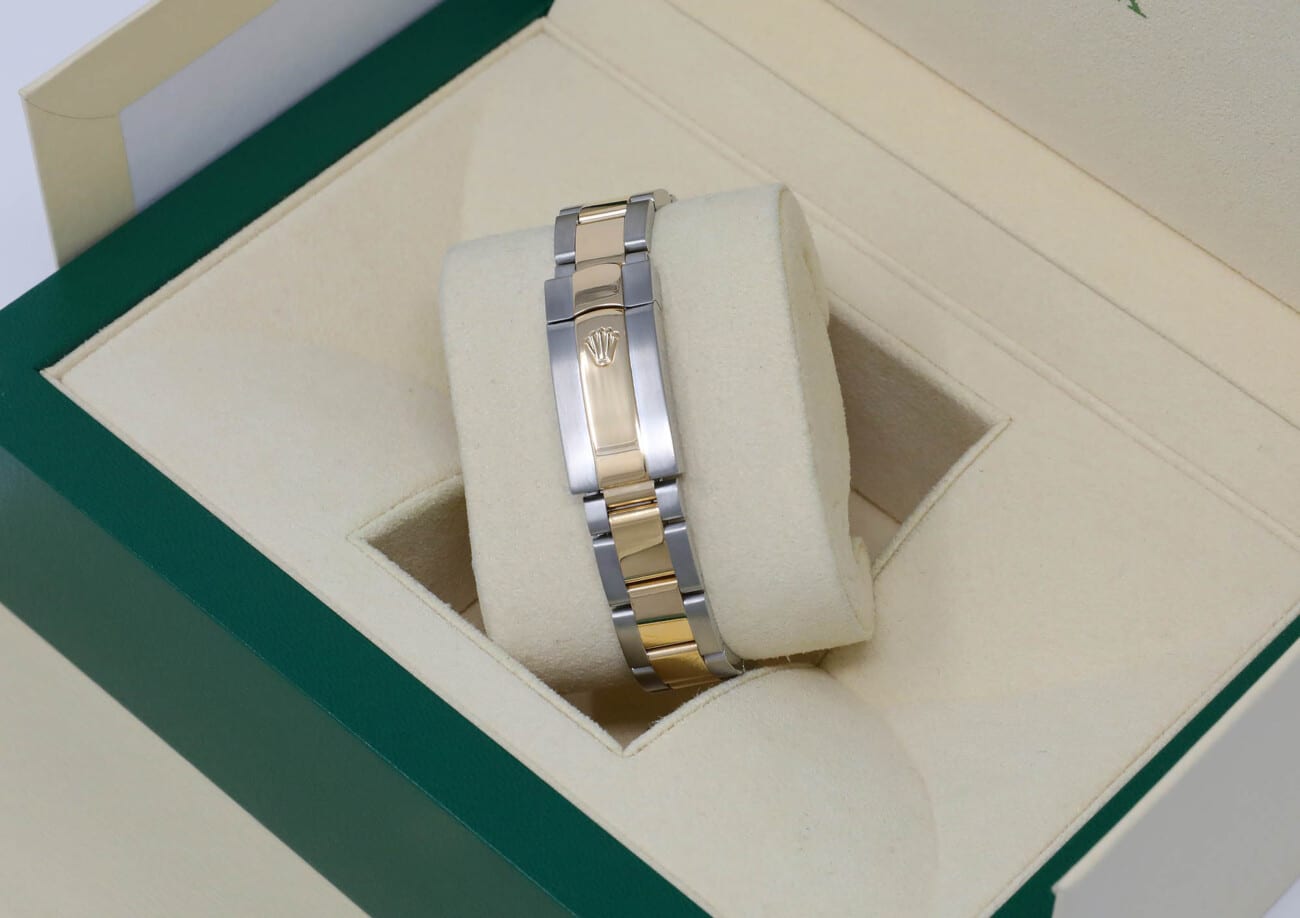 Rolex Datejust 31mm Steel & Yellow Gold Watch Black Diamond Dial Oyster Band 178243