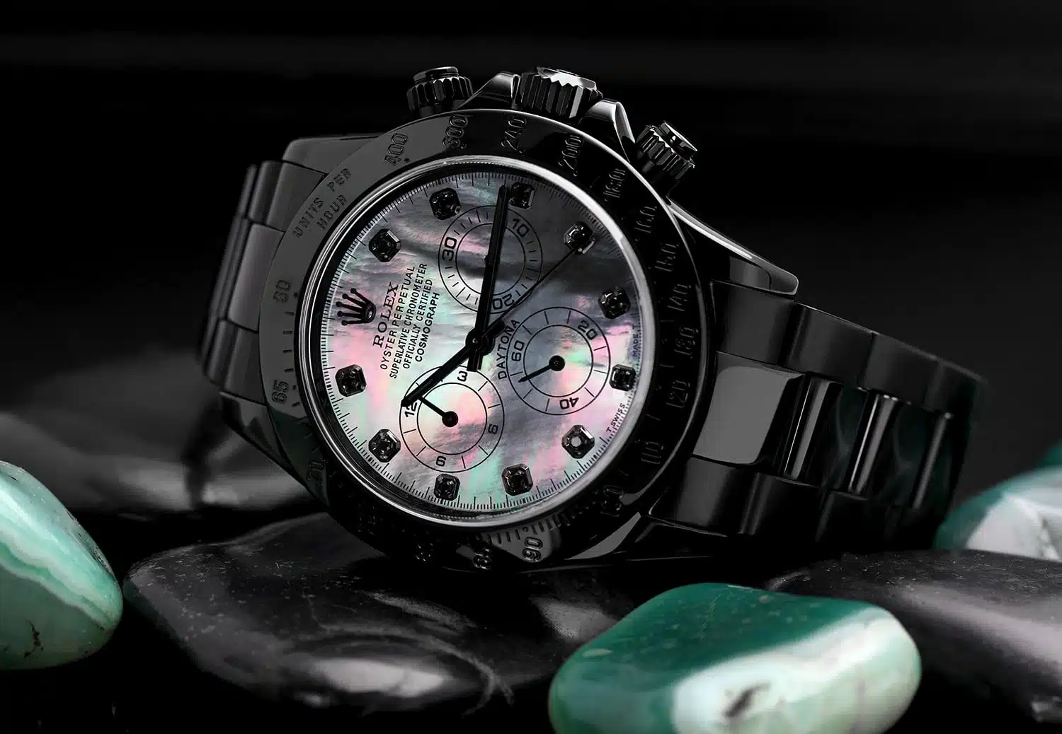 Rolex Daytona Black MOP Diamond Dial Black PVD/DLC Coated Watch 116523 – image 2