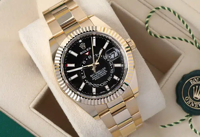 Rolex Sky-Dweller 42mm Oyster 326938-0004 Yellow Gold Watch Black Index Dial Never Worn – image 3