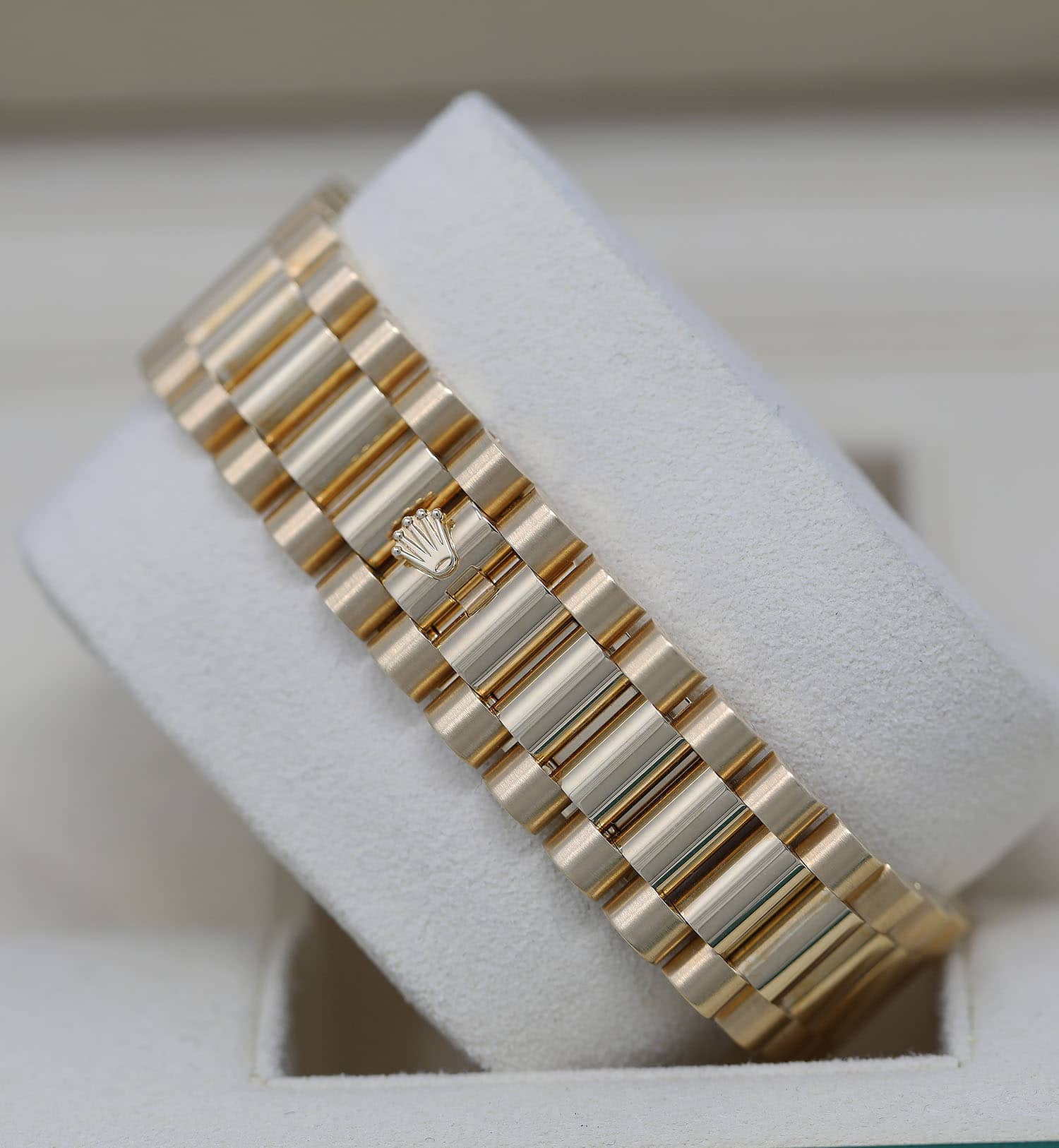 Rolex Day-Date II 218238 Yellow Gold Watch Silver Roman Dial Absolutely Never Worn/ Factory Stickers!