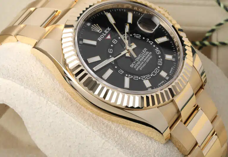 Rolex Sky-Dweller 42mm Oyster 326938-0004 Yellow Gold Watch Black Index Dial Never Worn – image 6