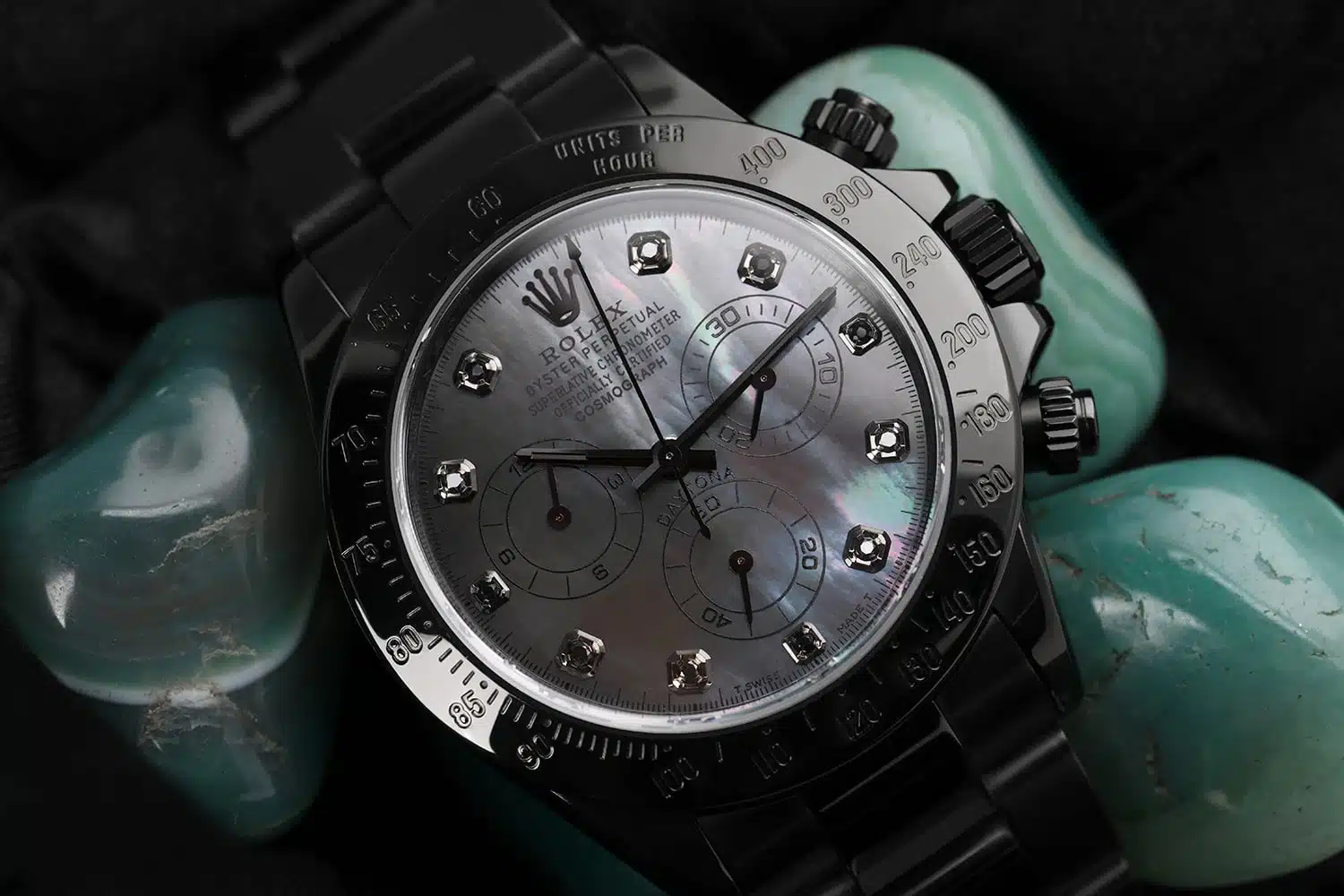 Rolex Daytona Black MOP Diamond Dial Black PVD/DLC Coated Watch 116523 – image 4