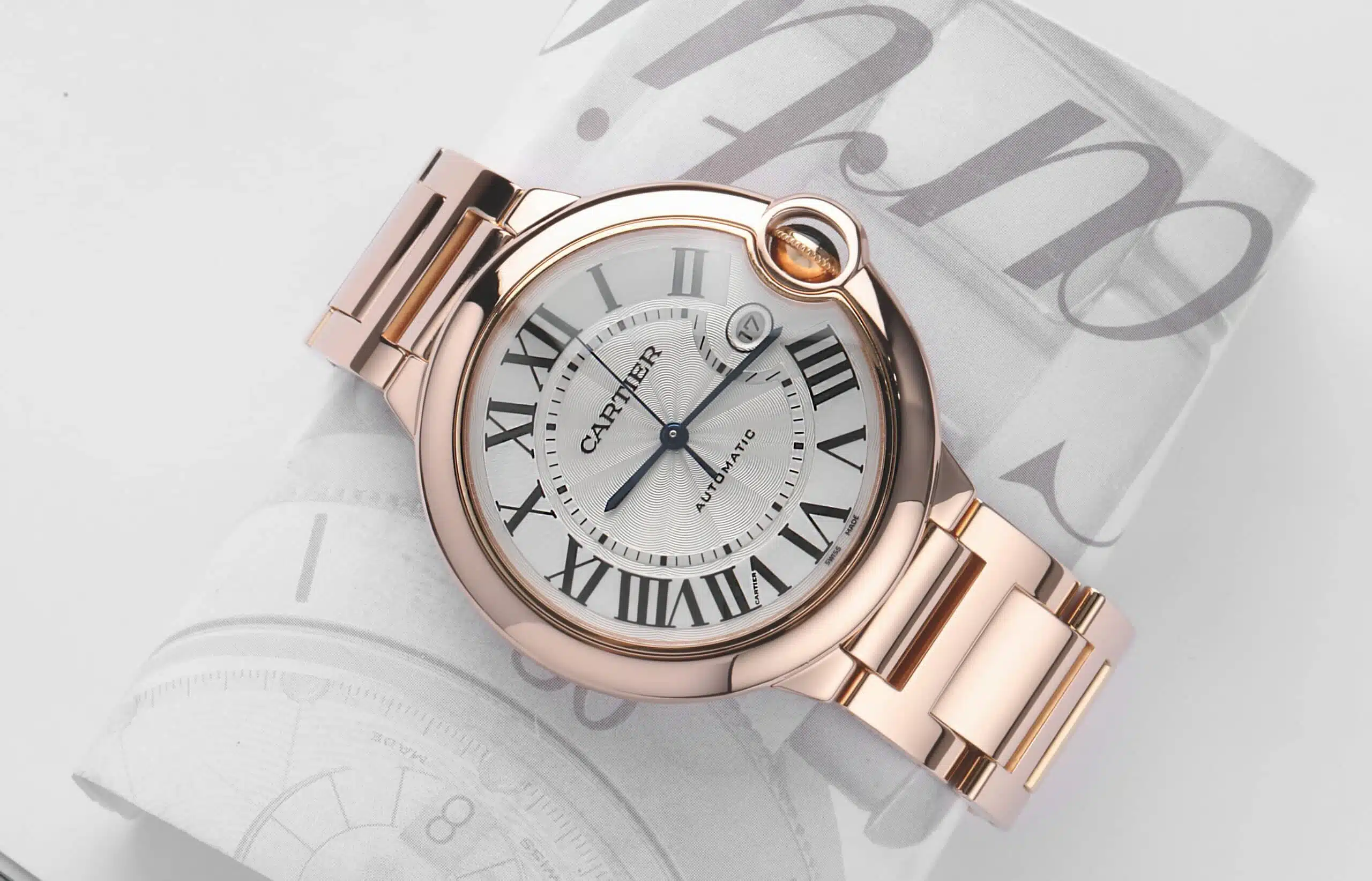 Cartier Ballon Bleu Rose Gold 42mm Watch Box Papers W69006Z2 – image 4