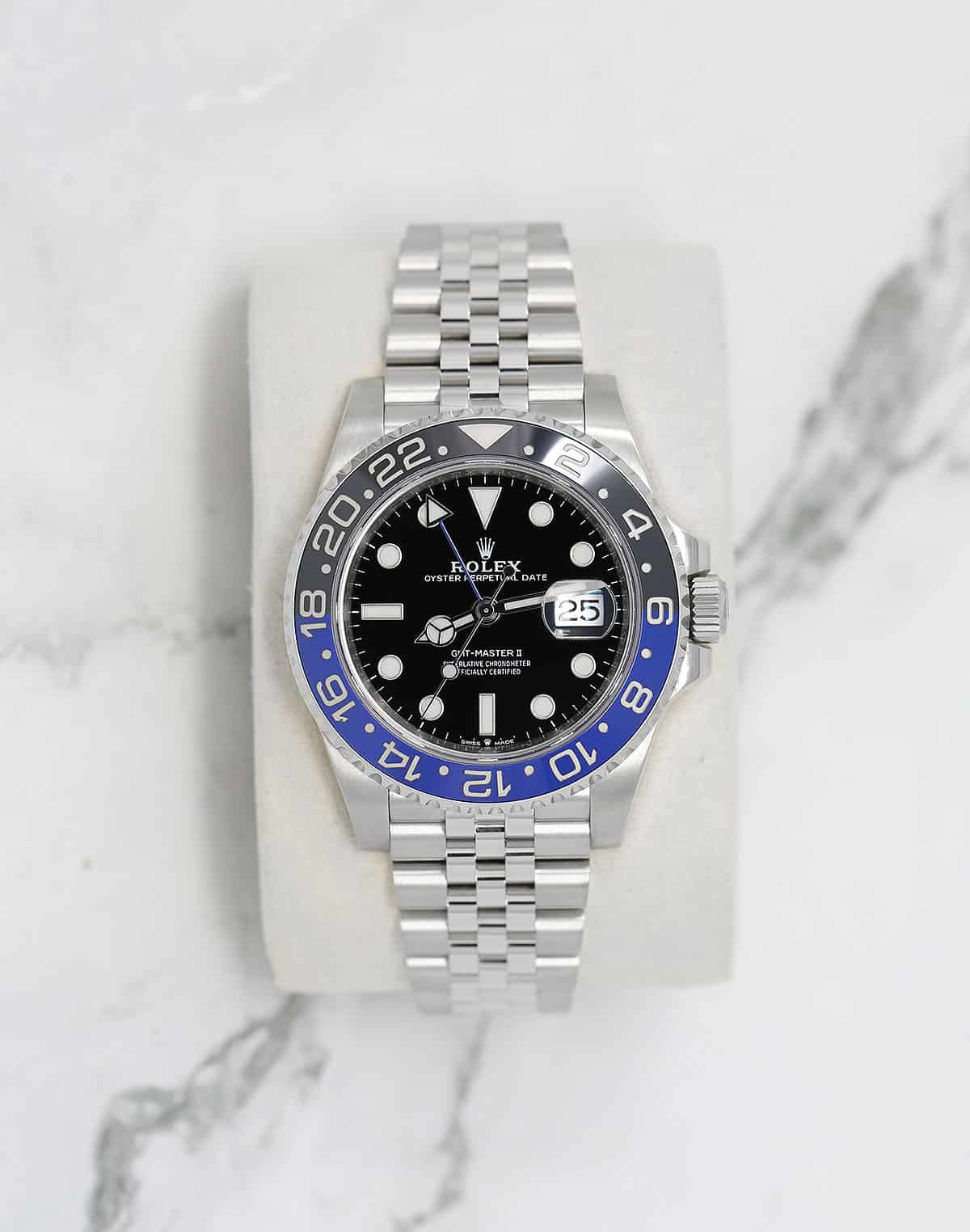 Rolex GMT-Master II 40mm 126710BLNR Stainless Steel Watch Black Dial Jubilee