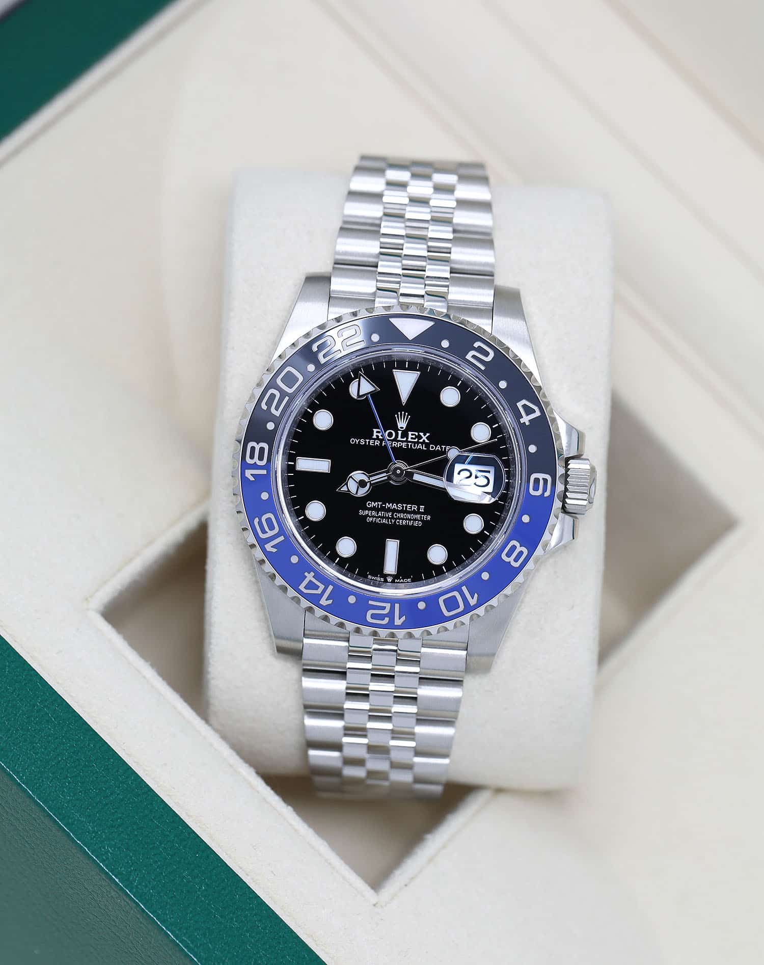 Rolex GMT-Master II 40mm 126710BLNR Stainless Steel Watch Black Dial Jubilee