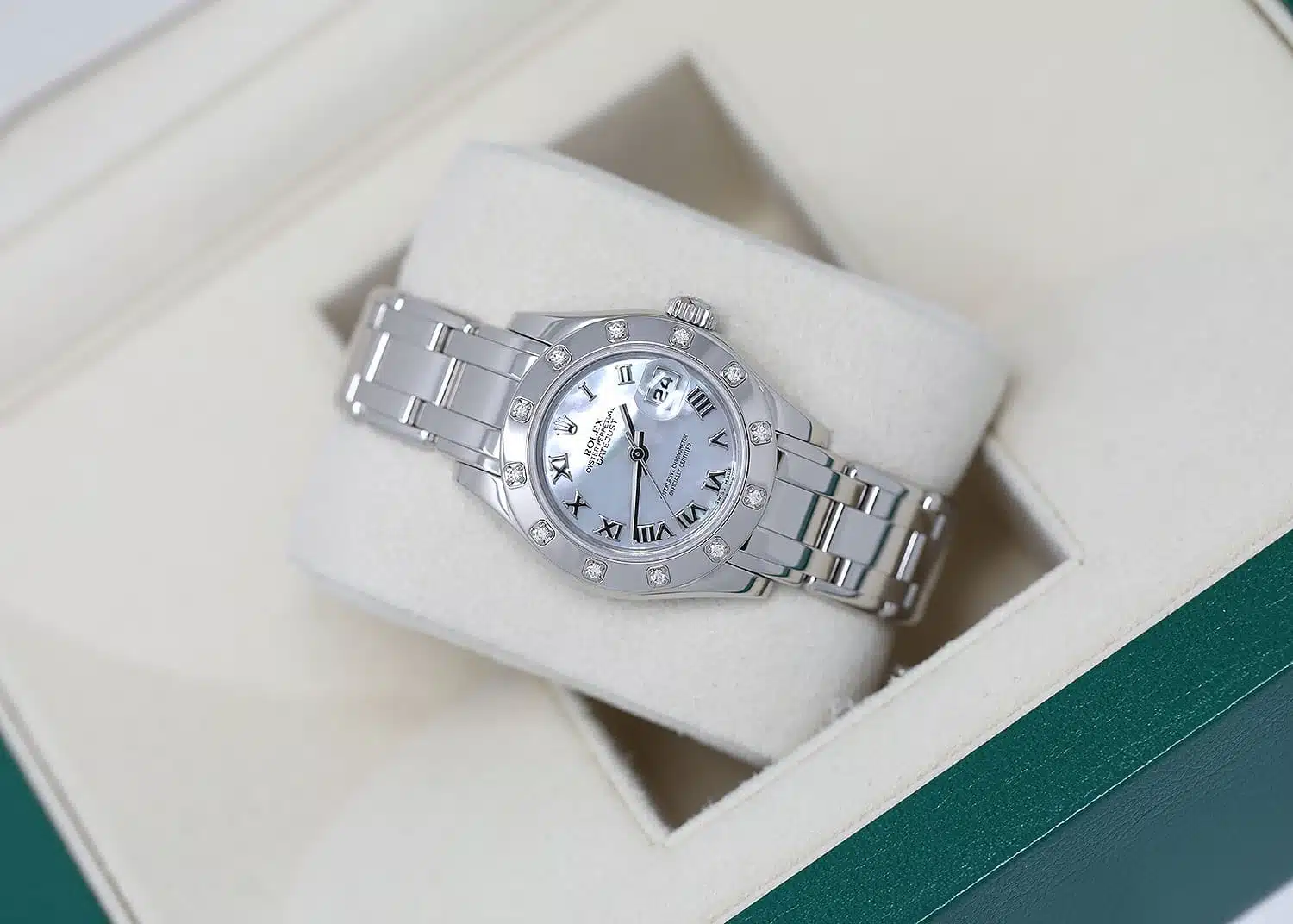 Rolex Lady-Datejust Pearlmaster 80319 White Gold Watch White Mother of Pearl Dial – image 5
