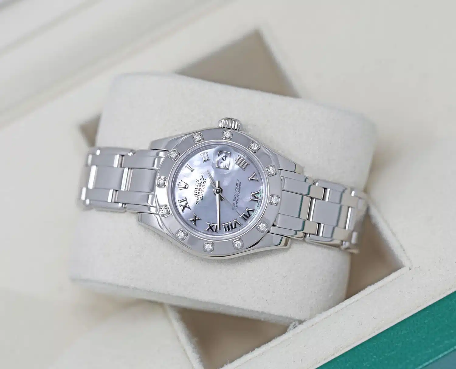 Rolex Lady-Datejust Pearlmaster 80319 White Gold Watch White Mother of Pearl Dial – image 4