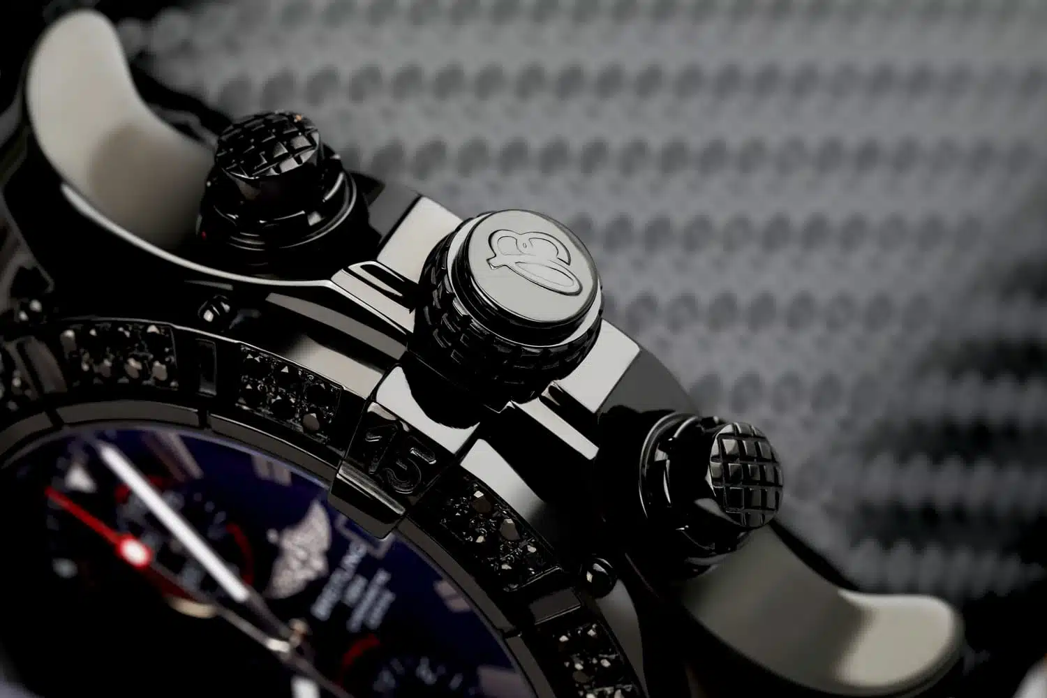 Breitling Super Avenger Chronograph A13370 PVD/DLC Coated with 3ct Black Genuine Diamonds on a Bezel Steel Watch – image 2