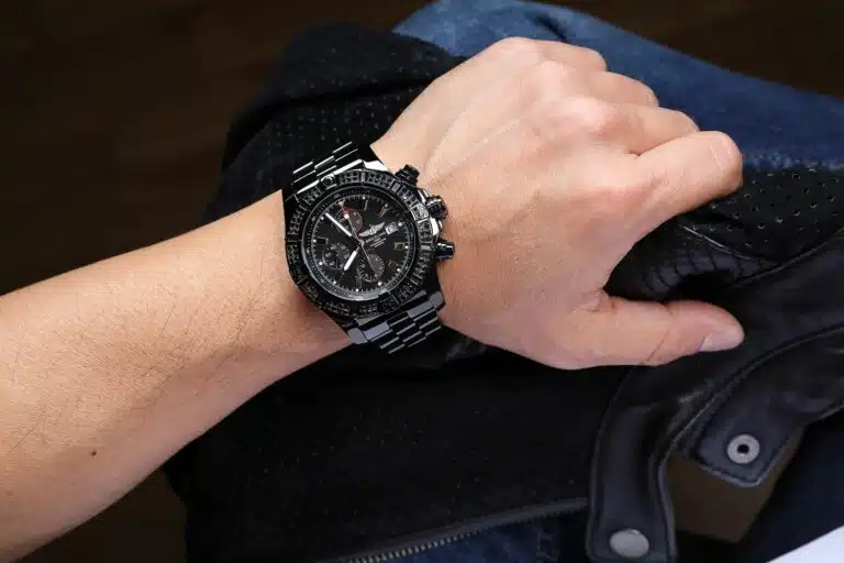 Breitling Super Avenger Chronograph A13370 PVD/DLC Coated with 1- Row Black Diamonds on a Bezel Steel Watch – image 10