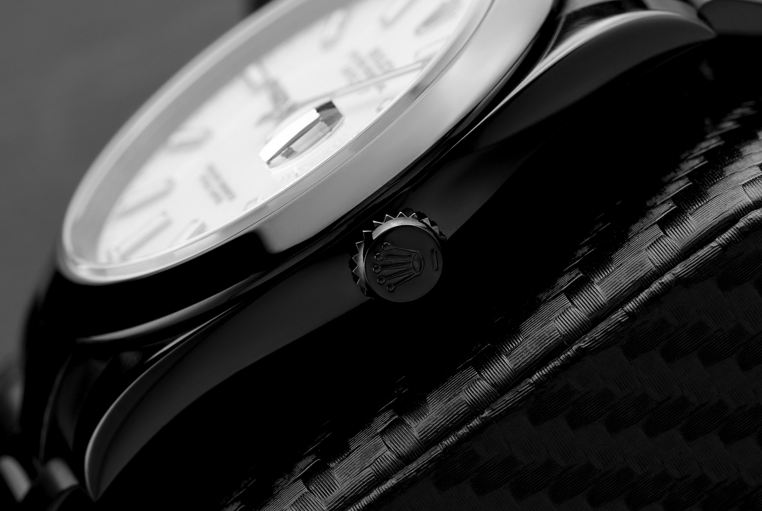 Rolex 41mm Datejust Black PVD/DLC Watch Oyster Band White Dial